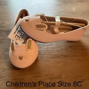 The Children's Place Pink and Gold Cat Ear Shoes